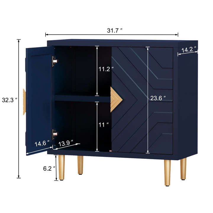 HLR® Modern Accent Cabinet – Decorative Embossed Pattern Doors Sideboard Buffet with Storage – Stylish Storage for Living Room & Dining